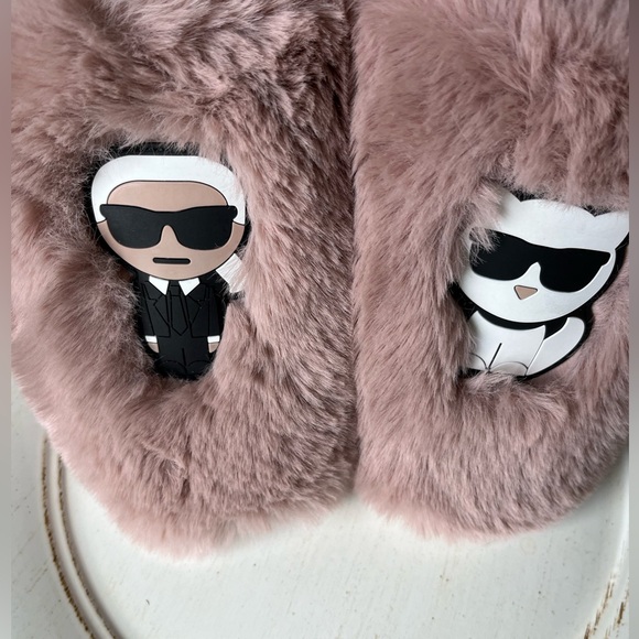 ‼️sold Karl Lagerfeld Paris Lucille fluffy slides size 10 new with tags - Picture 7 of 11